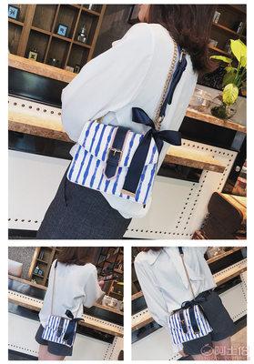 夏季風(fēng)尚 海軍條紋小方包，少女心動的斜挎新寵